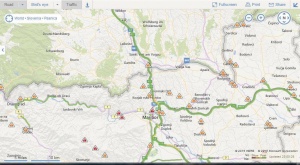 Googlovo znanje o stanju cest se ustavi na slovenski meji, Bingovo pač ne.